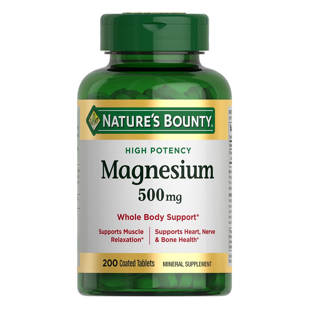 Natures Bounty High Potency Magnesium 500 mg Tablets, 200 ea